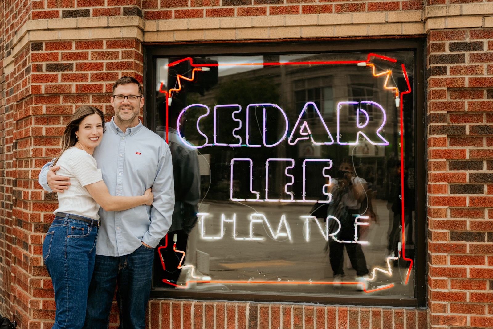 Love Is Always in the Spotlight: Alicia & Patt’s Movie-Themed Engagement Session at Cedar Lee Theatre